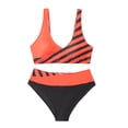 thumbnail image 4 of Huesdet Women Two Piece Swimsuits High Waisted Bikini Set Ruffle Flounce Tummy Control Bottoms Bathing Suit(Red,S), 4 of 6