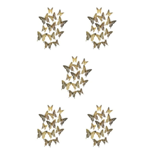 Transemion Glitter And Exquisite Stickers For Amazing Home Decor With Butterflies Various LK12 Gold 5Set