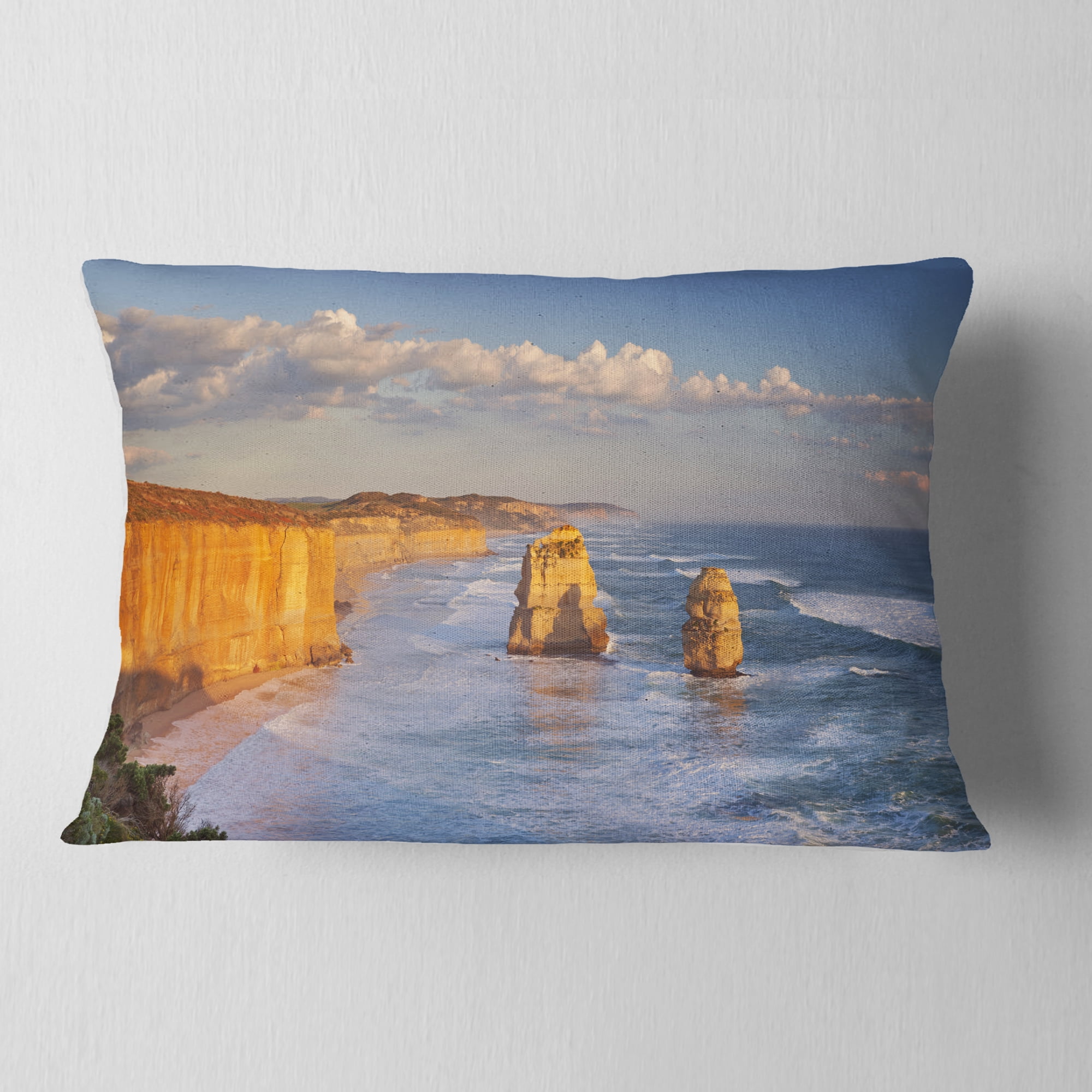 Designart 12" x 20" Multi-color Polyester Throw Pillow