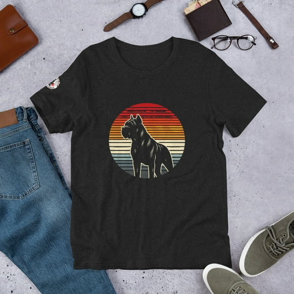 Cane Corso vintage sun 2 Unisex t-shirt (Black Heather, XS)