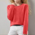 thumbnail image 2 of WXFAZCVU Girls Sweater Casual Round Neck Kids Long Sleeve Pullover Tops Versatile Daily Wear Size 12-13 Years, 2 of 4