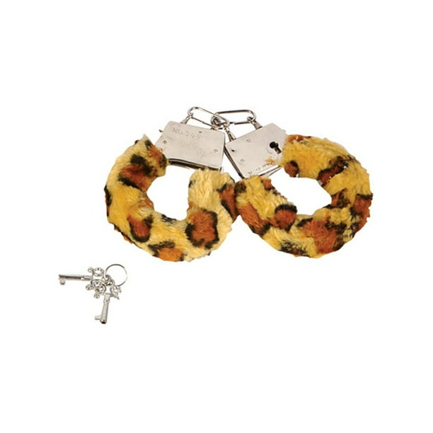 Rhode Island Novelty Soft Steel Fuzzy Leopard Furry Handcuffs Hand