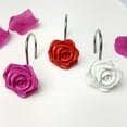 thumbnail image 3 of OUNONA 12Pcs White Pothook Set with Resin Rose Design for Bathroom and Bedroom Curtains, 3 of 8