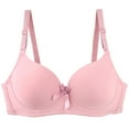 thumbnail image 2 of Loopsun Womens Bras Plus Size, Bras for Women, Woman's Solid Back Buckle Thin Breathable Adjustable Strap Gathered Daily Bra without Steel Rim Pink S, 2 of 5