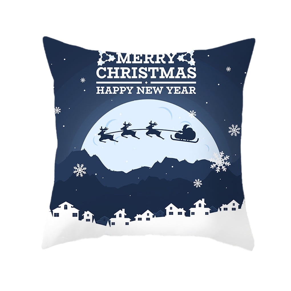 TureClos Christmas Pillow Cover Colorful Pillowcase Soft Innovational
