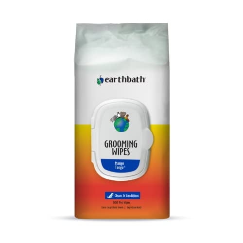 Toallitas de aseo para mascotas Earthbath Mango Tango, 100 unidades, para perros y gatos