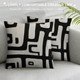 thumbnail image 3 of Creowell  Decorative Throw Pillow Covers Geometric Black and White Square Cushion Case for Couch Sofa Bed Bedroom Living Room 12x12in, 3 of 5