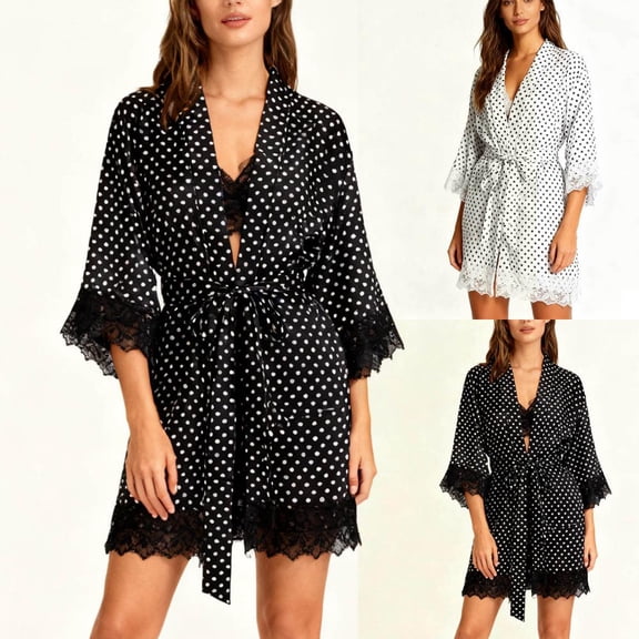 Bxsruta Couple's Matching Satin Pajama Set 4-Piece Long Sleeve Button Down Sleepwear with Elastic Waist for Home Lounge