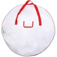thumbnail image 2 of 25" Christmas Wreath Storage Bag For 25" Artificial Wreaths with Durable Handles & Dual Smooth Zipper Holiday Xmas Durable Material Storage Container - White, 2 of 8