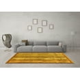 thumbnail image 3 of Ahgly Company Machine Washable Indoor Square Abstract Yellow Modern Area Rugs, 4' Square, 3 of 4