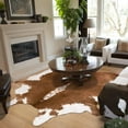 thumbnail image 7 of YJ.GWL Faux Cowhide Rug Cow Print Area Rugs Cow Hide Carpet for Bedroom Living Room Home Office Western Decor,4.6'x5.2',Khaki, 7 of 7