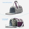 thumbnail image 6 of Tvtnvo Pet Carrier Dog Travel Bag Foldable Portable Breathable with Handheld Design Easy Storage Safe Relaxedable Space for Vet Visits Walks Weekend Trips Outdoors Purple 18.5x10.2x10.2in, 6 of 6
