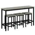 thumbnail image 6 of 4 Pieces Bar Table Set with Footrest, Modern Pub Table and Chairs Dining Set, Kitchen Counter Height Dining Table Set with 3 Bar Stools, Easy Assemble, 6 of 7