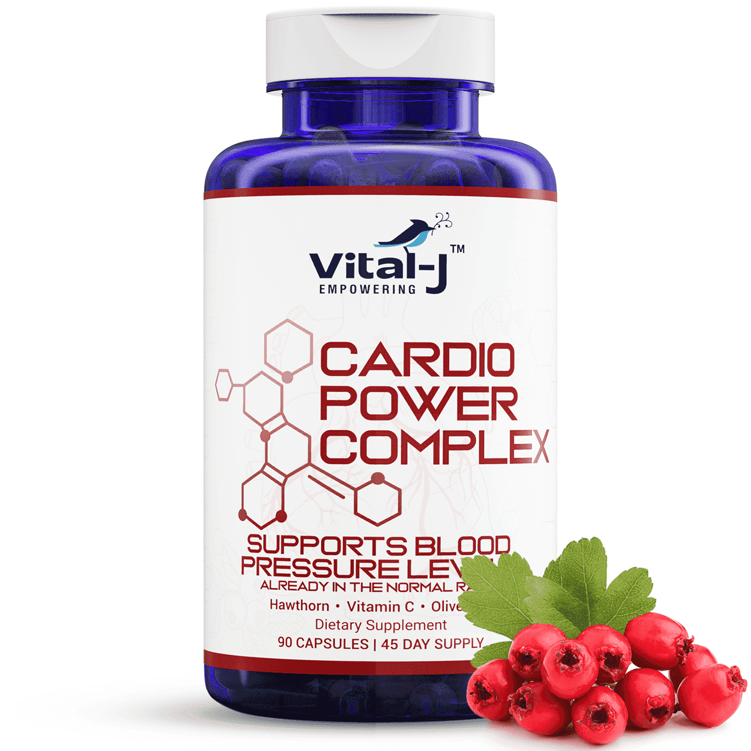 Vital-J Empowering Cardio Power Complex Blood Pressure Support Heart Health 13-in-1 Non-GMO 90 Capsules