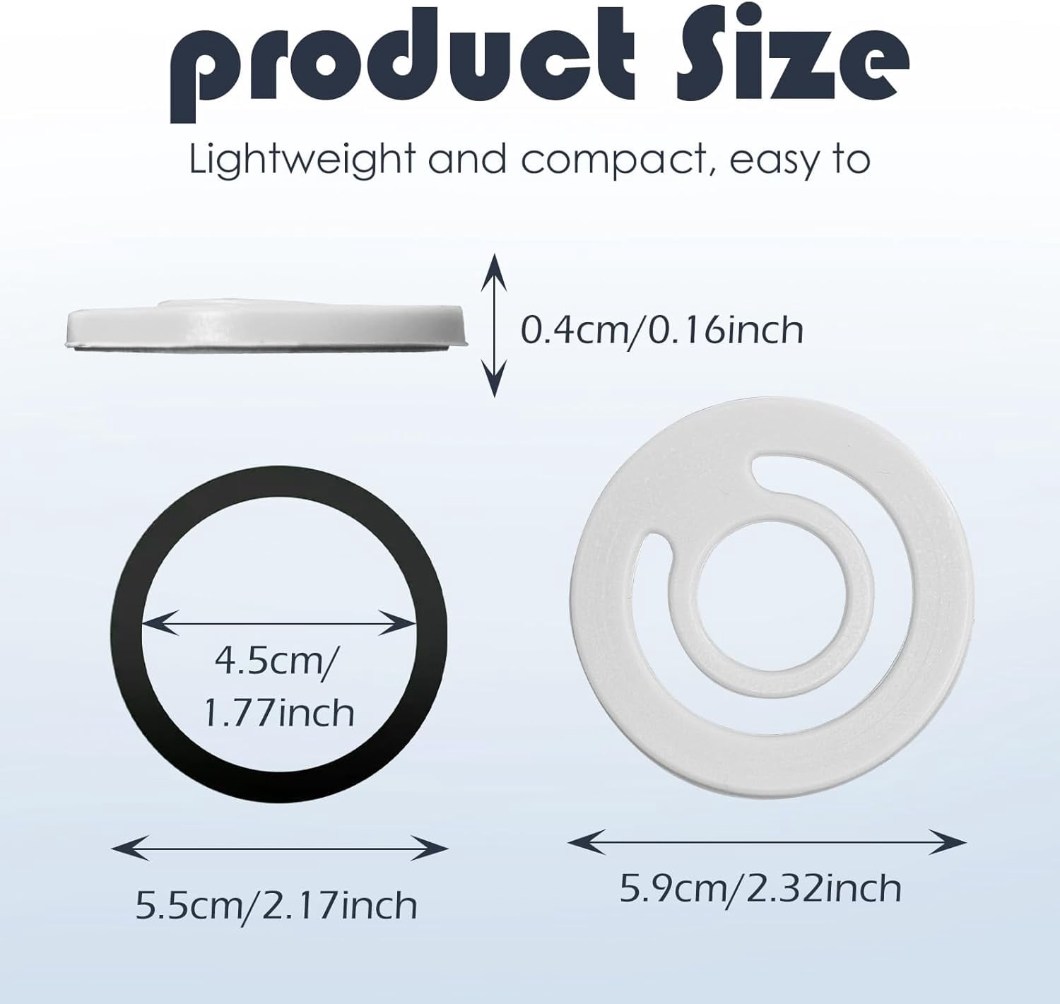 MKEUDQ-Ultra-Thin Double Side Magnetic Silicone Comfy Ring Grip Phone Holder with Enhanced Magnetic Ring for Phone Case,Compatible with All Smartphones Android, Samsung etc (White)