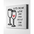 thumbnail image 2 of Epic Graffiti  "Wine And Cats" by Linda Woods, Giclee Canvas Wall Art 26"x26", 2 of 2