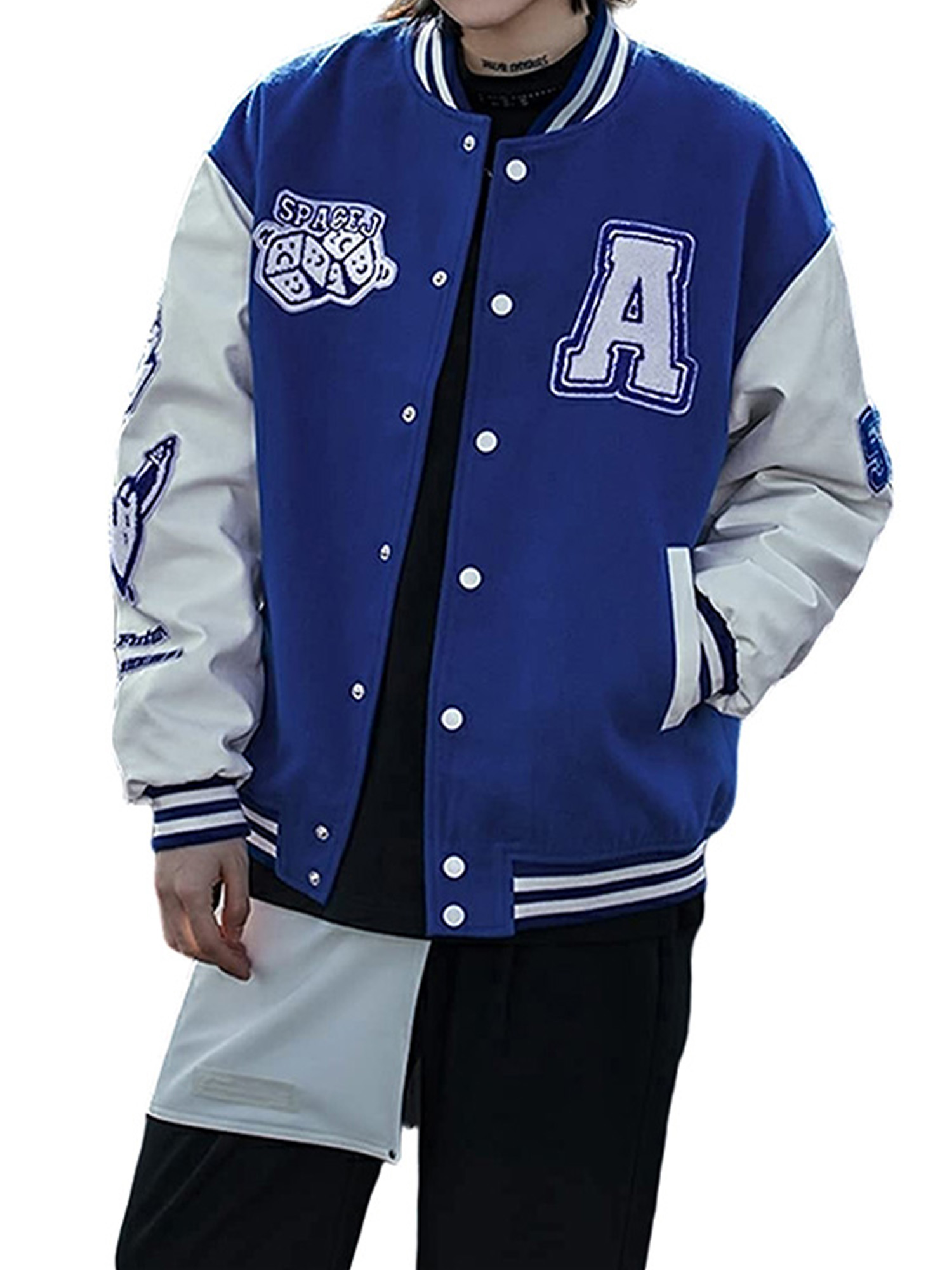 baseball jacket women blue