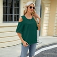 thumbnail image 6 of Zoeecloth Womens Summer T-Shirts Short Sleeve Cotton Tees Shirt Blouse S-Xxl Solid Color Loose Round Neck Tees Shirt Spring Summer Tops S-XXL, 6 of 8