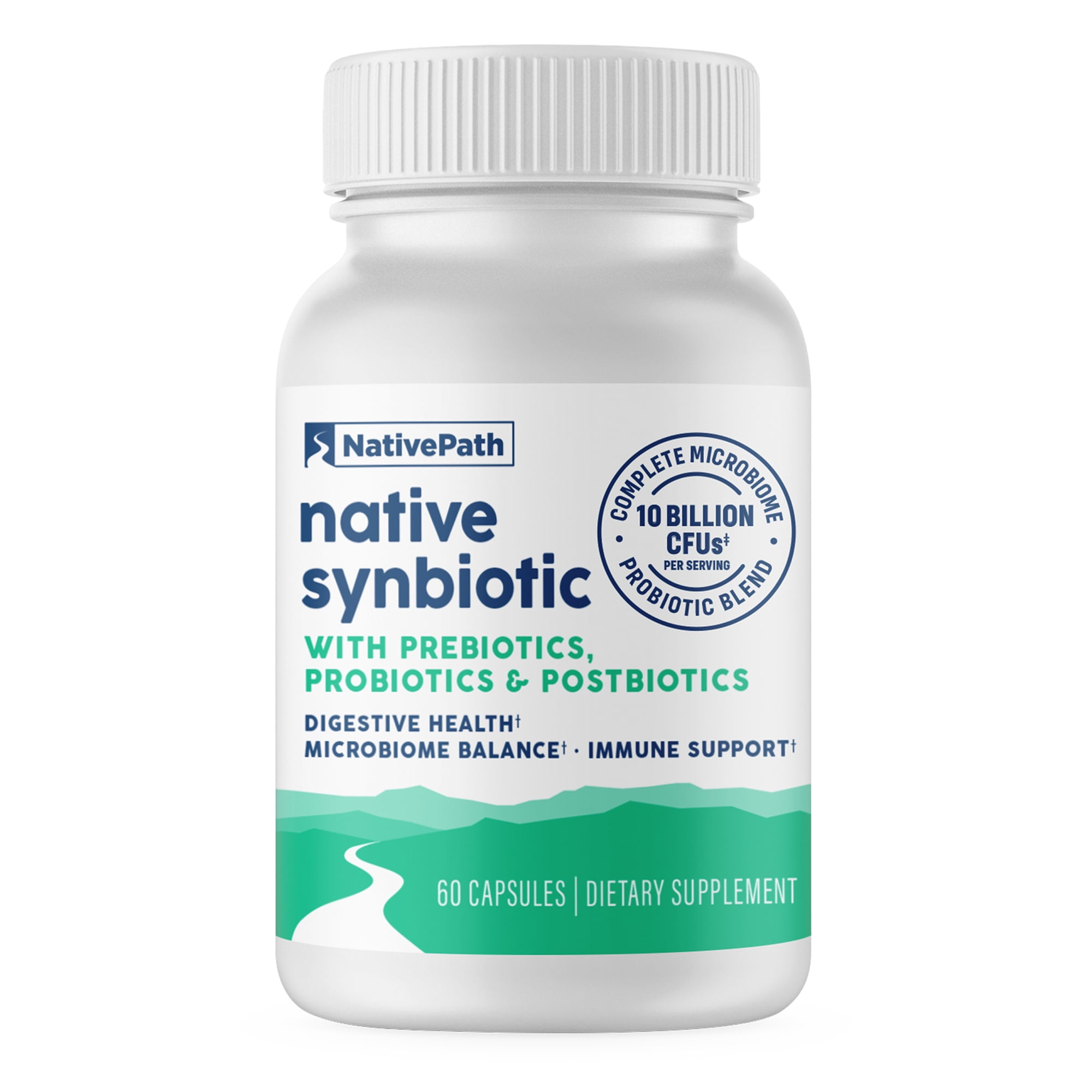 NativePath Synbiotic Gut Health Capsules, 3-in-1 Prebiotic, Probiotic & Postbiotic with Tributyrin & Inulin, 60 Count