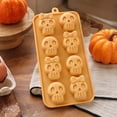 thumbnail image 4 of CHJK Halloween Skull Silicone Molds, 8-Cavity Candy & Chocolate Mold, Grade Flexible Molds for Halloween Baking, Chocolate, Easy Release & Dishwasher Safe, 4 of 7
