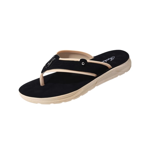 Xfvqtps Mens Flip Flops Casual Indoor Outdoor Comfortable Thick Sole Non-Slip Lightweight Summer Slides