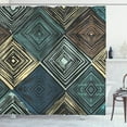 thumbnail image 1 of Ambesonne Geometric Shower Curtain, Retro Rhombus Pattern, 69"Wx84"L, Multicolor, 1 of 3