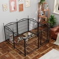 thumbnail image 2 of Dog Playpen, 32" 8 Panels Dogs Barrier Fence with Door, Heavy Duty Metal Large Medium Small Dog Pen Puppy Foldable Playpen for Pets Animal Yard Garden Fence, Black, 2 of 8