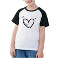thumbnail image 2 of Cethrio Kids Girls Boys T-Shirts, Short Sleeve 2025 Casual Love Print Summer Tops Black Size 9-10 T, 2 of 9