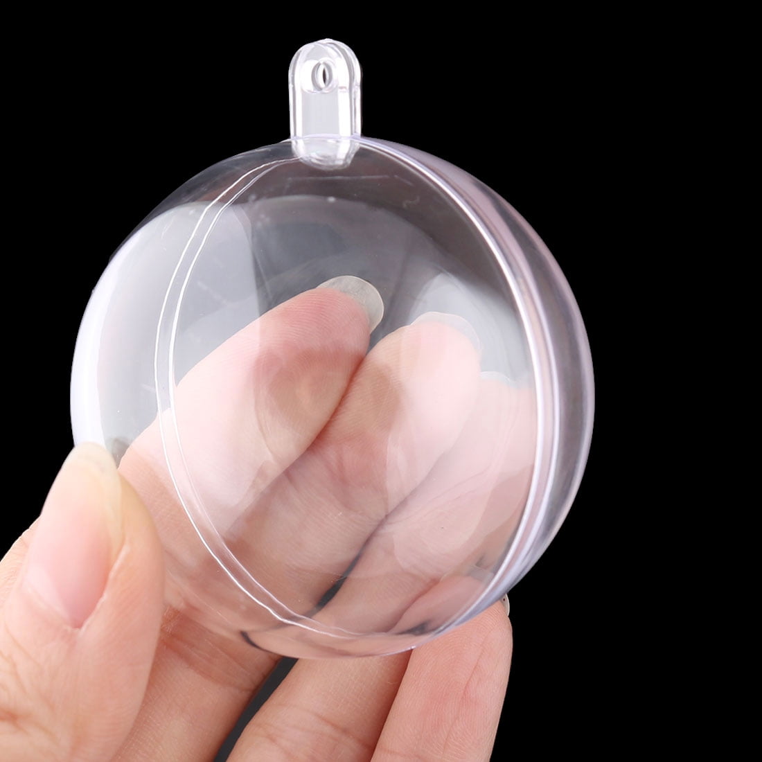 Unique Bargains Hanging Pendant Ornament Household Plastic Hanging Christmas DIY Decor Present Bauble Ball Clear 30pcs