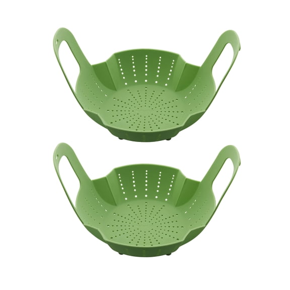 Instant Pot Official Silicone Steamer Basket, Set of 2 - Versatile & BPA-Free, Compatible with 6 & 8 Quart Cookers, Ideal for Steaming Vegetables, Fish & More, Dishwasher Safe, Heat Resistant (Green)