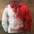 thumbnail image 1 of Men's Blood Graphic Print Hoodie Masquerade Party Essential Lightweight Horror Comfort Halloween Christmas Hooded Sweatshirt Polyester Spandex Blend Pocket Pullover, 1 of 5