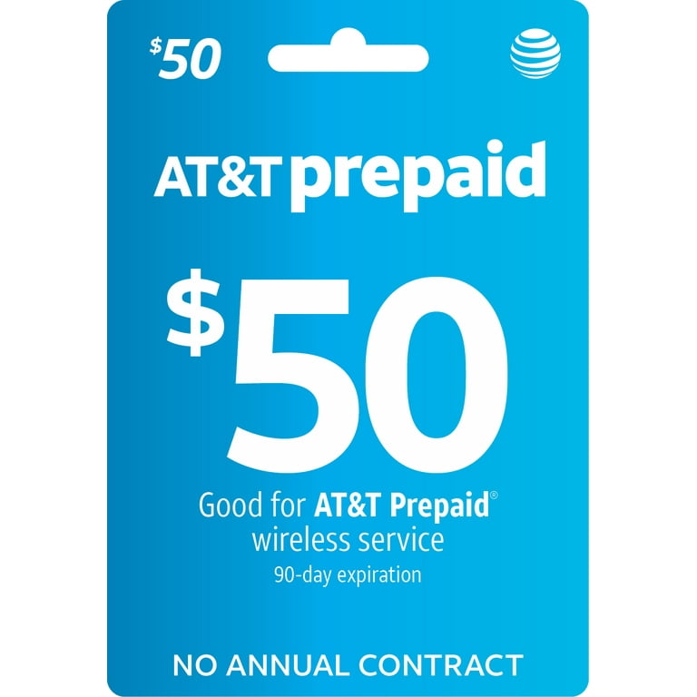 AT&T PREPAID $50 e-PIN Top Up (Email Delivery) - Walmart.com