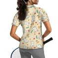 thumbnail image 2 of COEQINE Women 1/4 Zip Golf Shirts Lightweight Short Sleeve Tennis Activewear Bunny and Floral Yellow Print Quick Dry Fit Golf Tops Workout Moisture Wicking Polo Shirts, S, 2 of 7