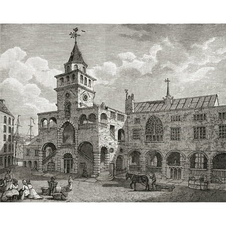 17th Green - The Exchange Newcastle-On-Tyne England In The 17Th Century From The Book Short History Of The English People By JR Green Published London 1893 Canvas Art - Ken Welsh Design Pics (16 x 13)
