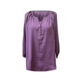 thumbnail image 3 of Womens Blouses Casual V Neck 3/4 Sleeve Tops Fashion Boho Chiffon Button Down Shirts, 3 of 5