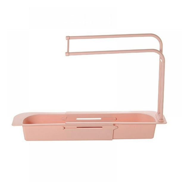 Kitchen Adjustable Telescopic Sink Holder, Drainer Sink Tray Sponge Soap Holder, Sink Organizer Holder Dish Cloth Hanger for Home
