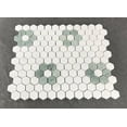 thumbnail image 5 of Thassos White and Ming Green 1" x 1" Marble Honeycomb Mosaic Wall & Floor Tile - Case (10 Sheets), 5 of 11