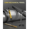 thumbnail image 6 of Four Candies 1.3mm Mechanical Pencil Set with 24 Lead Refills, Metal Weatherproof Heavy Duty Outdoor Carpenter Pencil, Eraser, 6 Eraser Refills for Architect Drafting Woodworking Marking with Case, 6 of 8