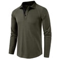 thumbnail image 2 of Men's Long Sleeve Polos Shirt Golf Shirts Regular Jersey Tennis Shirt Cotton T Shirts Casual Fashion V Neck Lapel Shirt Men Solid Color Quick-Dry Pullover Top, 2 of 7