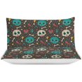 thumbnail image 3 of HAHDAXIA Skull Cute Pattern Bedding Solid Comforter Set for All Seasons,3 Pieces(1 Comforter+2 Pillowcases),Soft Microfiber Bedding Set Twin(86"x70"), 3 of 7