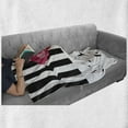 thumbnail image 6 of Modern Soft Flannel Fleece Throw Blanket, Hand Drawn Red Rose on Piano with Musical Notes Romantic Instrumental Art, Cozy Plush for Indoor and Outdoor Use, 70" x 90", Pink Black White, by Ambesonne, 6 of 6