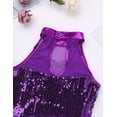 thumbnail image 3 of YONGHS Girls Sequins Ballet Dance Sleeveless Unitard Leotard Jumpsuit Gymnastic Performance Costume Dancewear Purple 12, 3 of 7