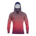 thumbnail image 2 of Mens Uv Sun Hoodie with Thumb Holes Solid Gradient Sun Protection Hoodie Shirt UPF 50 Long Sleeve Uv SPF T-Shirts S Red, 2 of 4