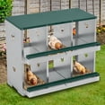 thumbnail image 1 of 2-tier metal chicken nesting box con 6 compartments grande vented holes green chicken coop para hens, 1 of 7