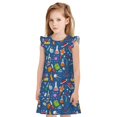 thumbnail image 1 of Fotbe Different Chemical Things Vestido de Dormir para Niñas de 3 a 10 Años, Mangas Cortas, Estilo Princesa, Pijama Camisón con Mangas Voladas-X-Large, 1 of 6