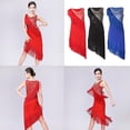 thumbnail image 4 of Vestido de baile latino Sunnimix con Flecos Rojo M, 4 of 8