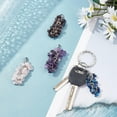 thumbnail image 3 of 1Boxs 4Pcs 4 Style Natural Chip Gemstone Pendant Grape Shape Gemstone Pendant Keychain Quartz Healing Stones with Brass Lobster Claw Clasps for Jewelry Craft, 3 of 5