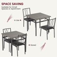 thumbnail image 3 of Dining Table Set for 2, Wooden Kitchen Table and Pu Cushion Chair Sets for Small Space, Grey, 3 of 7