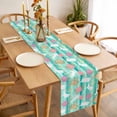 thumbnail image 6 of Easter Bunny Eggs Cotton Linen Table Runner for Dining Kitchen, Spring Leaves Daisy Flowers Green Stripes Wedding Outdoor Party Tablerunners, Dresser Scarf Coffee Tablecloth Runners 13x72 Inches, 6 of 9