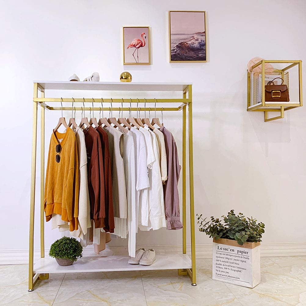 ZXNYH Metal Clothes Display Rack Free Standing Garment Clothing